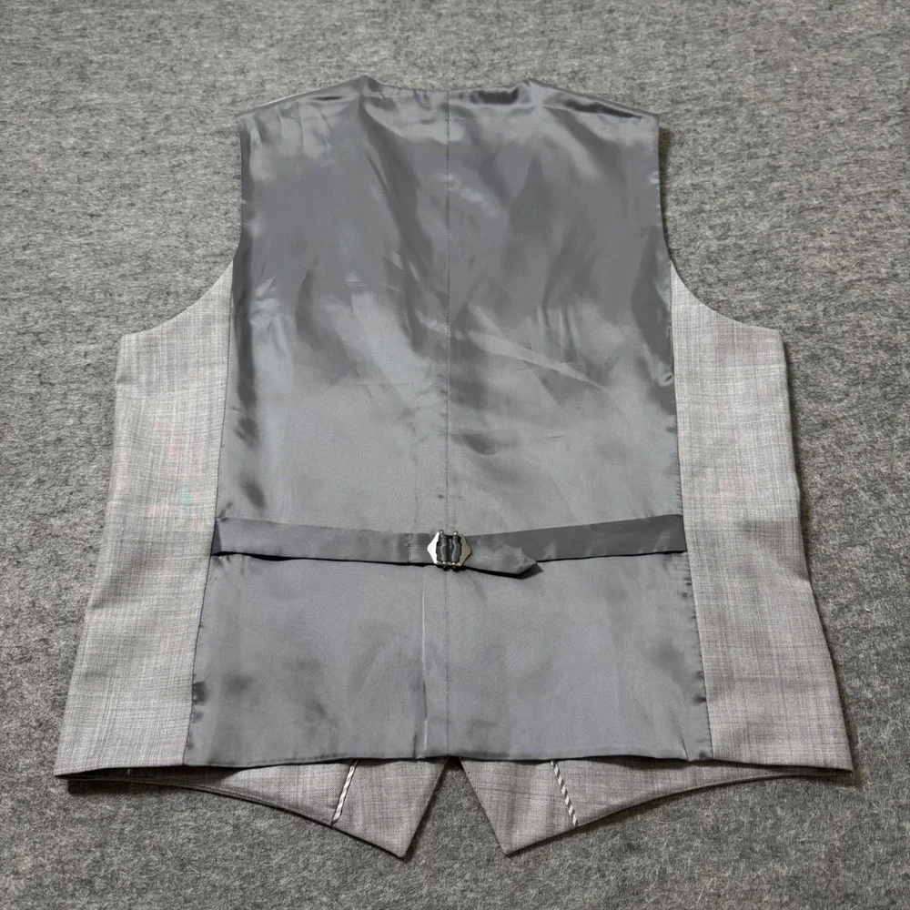 NEW Express Mens Suit Vest Light Gray Wool Blend Formal Waistcoat Small